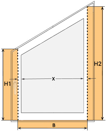 Plissee VS4S1, VS4S2 - Messen bei der Montage am Fensterflügel mit Klemmträgern Plissee VS4S1, VS4S2 - Messen bei der Montage am Fensterflügel mit Klemmträgern