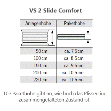 VS2 Slide Comfort Pakethöhe
